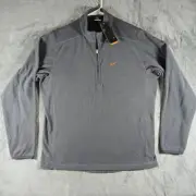 Nike Thermafit Jacket Shirt Men's Medium Gray Fleece Quarter Zip Pull-over NEW