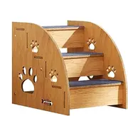 Dog Stairs for High Beds - Wooden Pet Steps, Nonslip Pet Stairs | Simplified Setup Pet Climbing Stairs, Robust Design Ideal Choice Mobility Dog Bed Steps for Large and Small Dogs Accessories