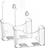 LALAFINA 2pcs Acrylic Brochure Holder Flyer Holder A5 Literature Stand 3MM Clear Display Stand for Magazine, Pamphlet, Booklets, Menu, Journals