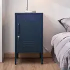Bedroom Locker Storage Mini Cabinet Steel Orgniser With Adjustable Shelf Blue