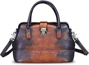 [IVTG] Genuine Leather Satchel Handbag for Women Purse Top Handle Bags Handmade Vintage Crossbody Bag Purses