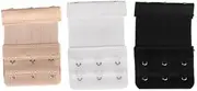 [APLVFFZH] 4x Elastic 3-Eye Hook Bra Extension Extender 3pcs Black Nude White