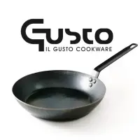 在飛比找momo購物網優惠-【GUSTO】GUSTO 20cm黑鐵平底鍋