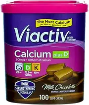 Calcium Plus Vit D+K Soft Chews, Milk Chocolate,100 Ct (Quantity of 3)