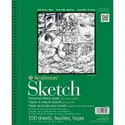 Strathmore 400 Series Recycled Sketch Pad, 5.5"x8.5" Wire Bound, 100 Sheets