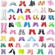 DoubleWood 50Pairs 11.5" Fashion Doll Shoes Different Assorted Colors High Heel Shoes Doll Boots Flat Shoes Set for Barbie Doll