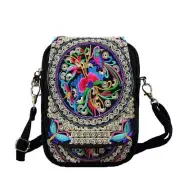 Women Ethnic Embroidered Handmade Mini Canvas Crossbody Shoulder Boho Travel ...