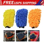 2 Pack Microfiber Car Wash Mitt Scratch Free Ultra Absorbent Car Cleaning Gloves