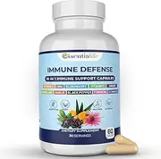 10 in 1 Immune Support Supplement - Elderberry, Echinacea, Vitamin D, Vitamin C 1000mg & Zinc Supplement - Take Charge of Your Health with Immune Booster for Adults - 60 Vitamins Capsules