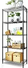 Five-Layer Kitchen shelf Floor Bedroom Living Room Black Metal Frame length55 Width 30 Height 150cm