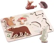 Shape Matching Game - Wooden Interactive Educational Funny Learning Toy - Brain Teaser Puzzle Game, Travel Matching Board for Home, Kids, Boy