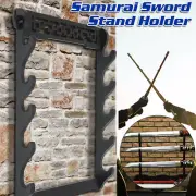 Wall Mount Japanese Samurai Sword Holder Stand Tanto Katana Display Rack 5 Tier