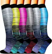 6 Pack Copper Unisex Compression Socks Circulation-best Support For Medical Gift B
