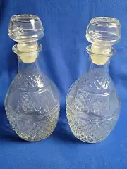 Princess House Wine Decanters #498 - Cut Crystal - Set of 2