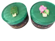 Orgonite - Alocasia on Green Mica - Set of 2 Pucks - 285gr - Free Post