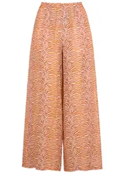 Forte_forte Zebra-print Wide-leg Ramie Trousers - Coral - 2 (UK 10 / S) 2 (UK 10 / S)