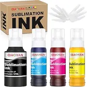 BAOYAN Sublimation Ink 522 Refilled Bottles Work with ET-2720 ET-2760 ET-2800 ET-15000 ET-2803 ET-2850 ET-3760 ET-4800 ET-4760 Inkjet Printer Heat Press Transfer on Mugs T-Shirts Pillows Phone Case