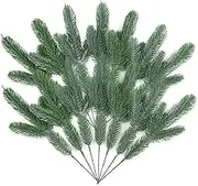24 Pcs Artificial Pine Branches, Fake Christmas Greenery for Crafts, Artificial Pine Needles DIY Garland Christmas Tree Filler Branches Decorations Faux Evergreen Branches