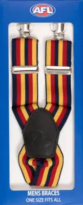 ADELAIDE CROWS AFL TEAM LOGO TEAM COLOURS MENS TROUSER BRACES ONE SIZE