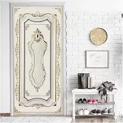 Door Stickers Door Stickers Embossed Visual Stereo PVC Self-Adhesive Removable Door Stickers Living Room Decoration (Color : F, Size : 90x200cm)