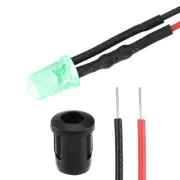 10Set DC12V 5mm Pre Wired LED with Holder Emerald Green Light 8mm Panel Mount