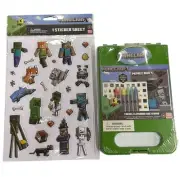 Minecraft travel clipboard sketchpad coloring set with Bonus Stickers