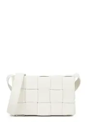 Bottega Veneta Cassette Small Intrecciato Leather Cross-body bag - White One Size