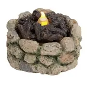 Treasure Gurus Miniature Stone LED Light-Up Firepit Fairy Garden Decor