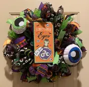 Whimsical Halloween wreath,Halloween wreath,I Only Have Eyes for you Halloween