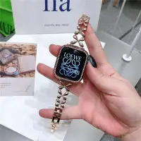 在飛比找Yahoo!奇摩拍賣優惠-現貨手錶配件錶帶適用于iwatch8小香風錶帶蘋果手錶iwa