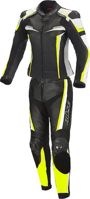Büse Mille Two Piece Ladies Motorcycle Leather Suit, black-yellow, Size 40 for Women Black Yellow