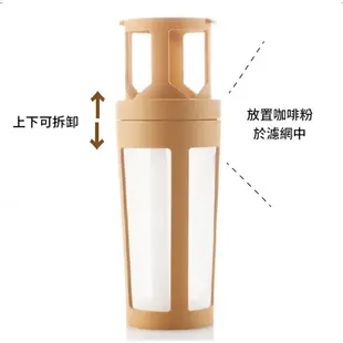 【HARIO】酒瓶造型冷泡咖啡壺650ml-棕色 FIC-70-MC