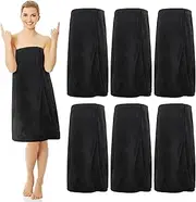 [Tigeen] 6 Pcs Waffle Robes for Women Wrap Towel with Adjustable Closure and Elastic Top Lightweight Body Towel Robe for Spa