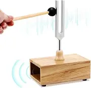 JOINPAYA 528hz Healing Tuning Forks Large Aluminum Alloy Set Wooden Resonator Box for Yoga Music Tuning and Sound Healing