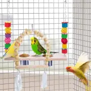 Bird Swing Wooden Perch Stand Parrot Swing Toy