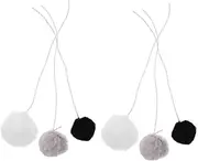 COMPUKAS 6pcs Interactive Cat Balls Hanging Soft Balls for Indoor Play with Elastic Strings Fun for Pets