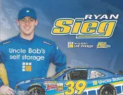 2015 RYAN SIEG "UNCLE BOB'S SELF STORAGE" #39 NASCAR XFINITY SERIES POSTCARD