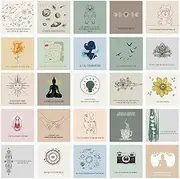 Outus 50 Pcs Positive Affirmation Cards for Women, 4 x 4 Inch Daily Meditation Motivational Cards with Inspirational Questions, Mindfulness Gifts for Adult(Bright Color Series)