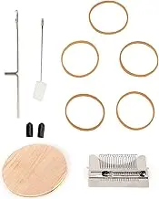 Darning Looms Kit, Small Weaving Looms Machine for DIY Crafts, Repair Damaged Clothes, Tapestries, Carpets, Scarves, Unique Design with Metal Strap Hooks and Wooden Trays (21 Needles)