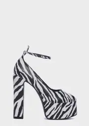 [Public Desire] Zebra Donatella Platform Heels