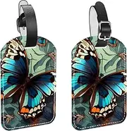 [YTYVAGT] Luggage Tags for Suitcases,Travel Tags for Luggage,Butterfly Vintage Floral,2-Pc