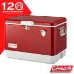 【COLEMAN】特惠價》120周年紀念款 51L STELL BELTED鋼甲冰箱 CM-06401 經典紅