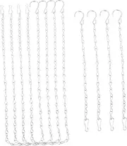 Kisangel 2sets Birdcage Chain Planters Bird Bath Chain Propagation Hanging Board Chain Hanging Bird Feeder Flowerpot Hanging Lantern Chain Garden Hangers Hanging Planter Chains Silver 8pcs*2