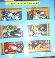 5 Piece Diecast Motorcycle Set By Kool Toyz