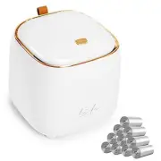 Mini Countertop Trash Can with 10 Rolls of Trash Bags, Waste Trash Can-white