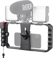 Neotter Smartphone Video Rig, Filmmaking Vlogging Cage, Phone Stabilizer Tripod Mount with Wireless Remote Shutter for All iPhone and Android Smartphones