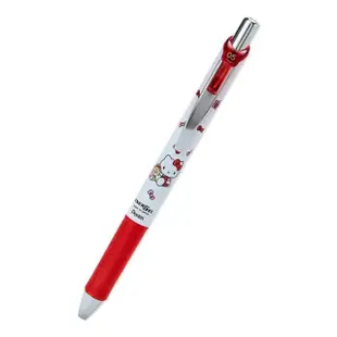 【小禮堂】Hello Kitty 原子筆 黑 0.5mm Pentel EnerGel - 紅白小熊款(平輸品)