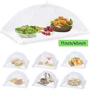17inch 40 inch Large Food Cover, Mesh Food Tent, White Nylon Covers, Pop-Up Umbrella Screen Tents, Patio Net for Outdoor Camping Picnics Parties BBQ Collapsibl