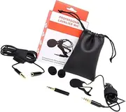 Alasum Clip-on Lapel Microphone Set Omnidirectional Condenser Mic for Live Streaming Recording Low Profile Arm Includes Clip Accessories