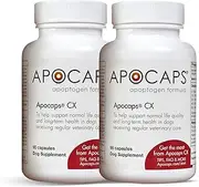 Apocaps CX Apoptogen Formula for Dogs (180 Capsules) - Supports Normal Levels of Apoptosis + Human Grade Ingredients Including Citrus Bioflavonoids, Silymarin, Curcumin and Turmeric + Biovadex